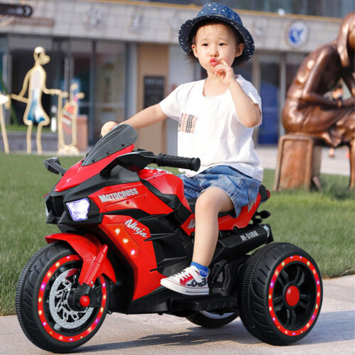 Electric 3-Wheel Motorbike for Kids with Rechargeable 12V Battery