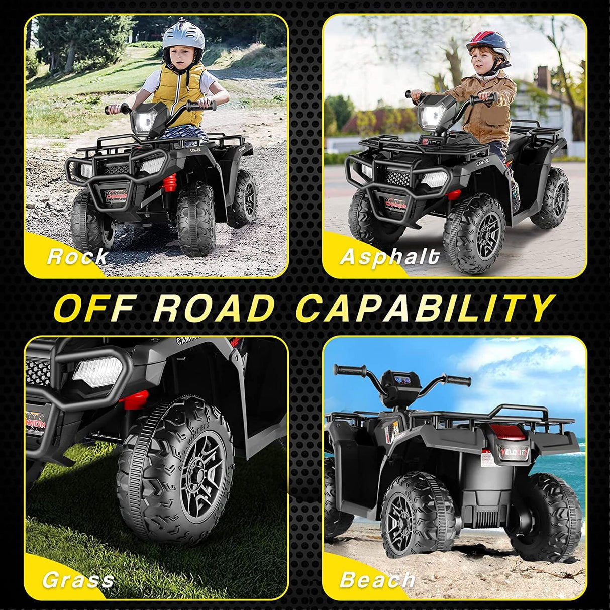 Electric 4-Wheeler ATV Car for Kids with LED Lights, USB MP3, and Realistic Design
