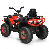 Electric 4-Wheeler ATV Quad for Kids - MP3 and LED Lights Included - Red, Durable and High-Quality