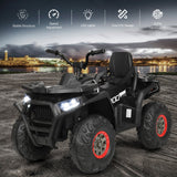 Electric 4-Wheeler ATV Quad for Kids with 2 Speeds, MP3 Player, and LED Lights - Black