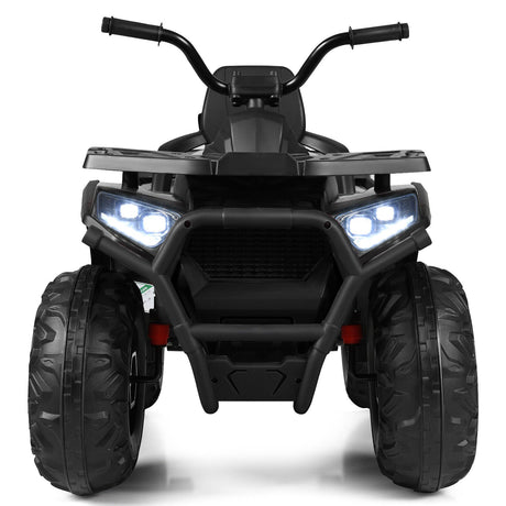 Electric 4-Wheeler ATV Quad for Kids with 2 Speeds, Music, and Lights - Black