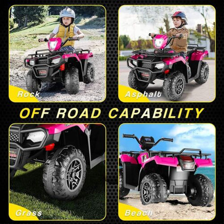 Electric 4-Wheeler ATV Quad for Kids with LED Lights, USB and AUX Port