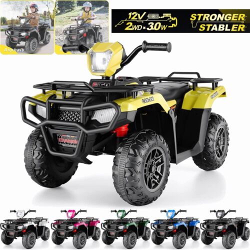 Electric 4-Wheeler ATV Quad for Kids with LED Lights, USB and MP3 Player - Suitable for Boys and Girls Aged 4 and Up