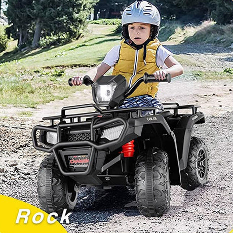 Electric 4-Wheeler ATV Quad for Kids with LED Lights, USB and MP3 Player - Suitable for Boys and Girls Aged 4 and Up