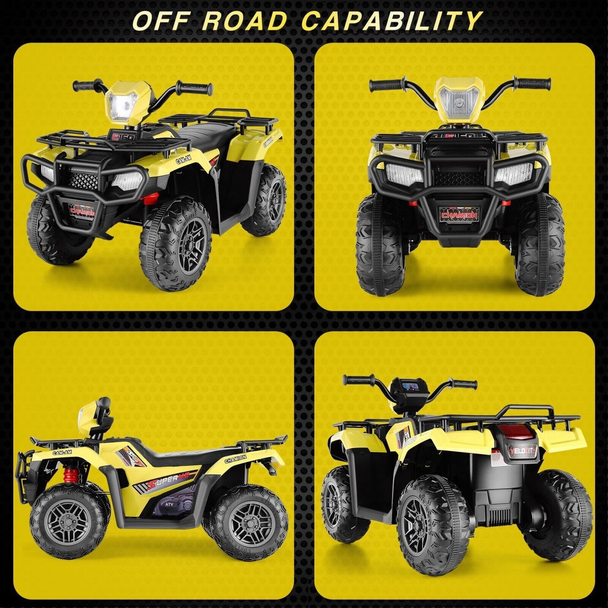 Electric 4-Wheeler ATV Quad for Kids with LED Lights, USB and MP3 Player - Suitable for Girls and Boys Aged 09