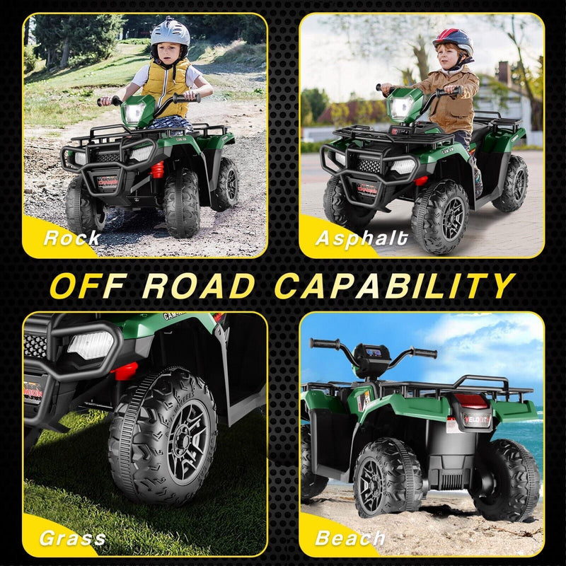 Electric 4-Wheeler ATV Quad for Kids with LED Lights, USB and MP3 Player - Suitable for Girls and Boys Aged 09