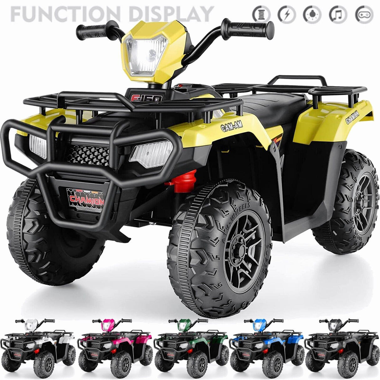 Electric 4-Wheeler ATV Quad for Kids with LED Lights, USB and MP3 Player - Suitable for Girls and Boys Aged 5 and Up