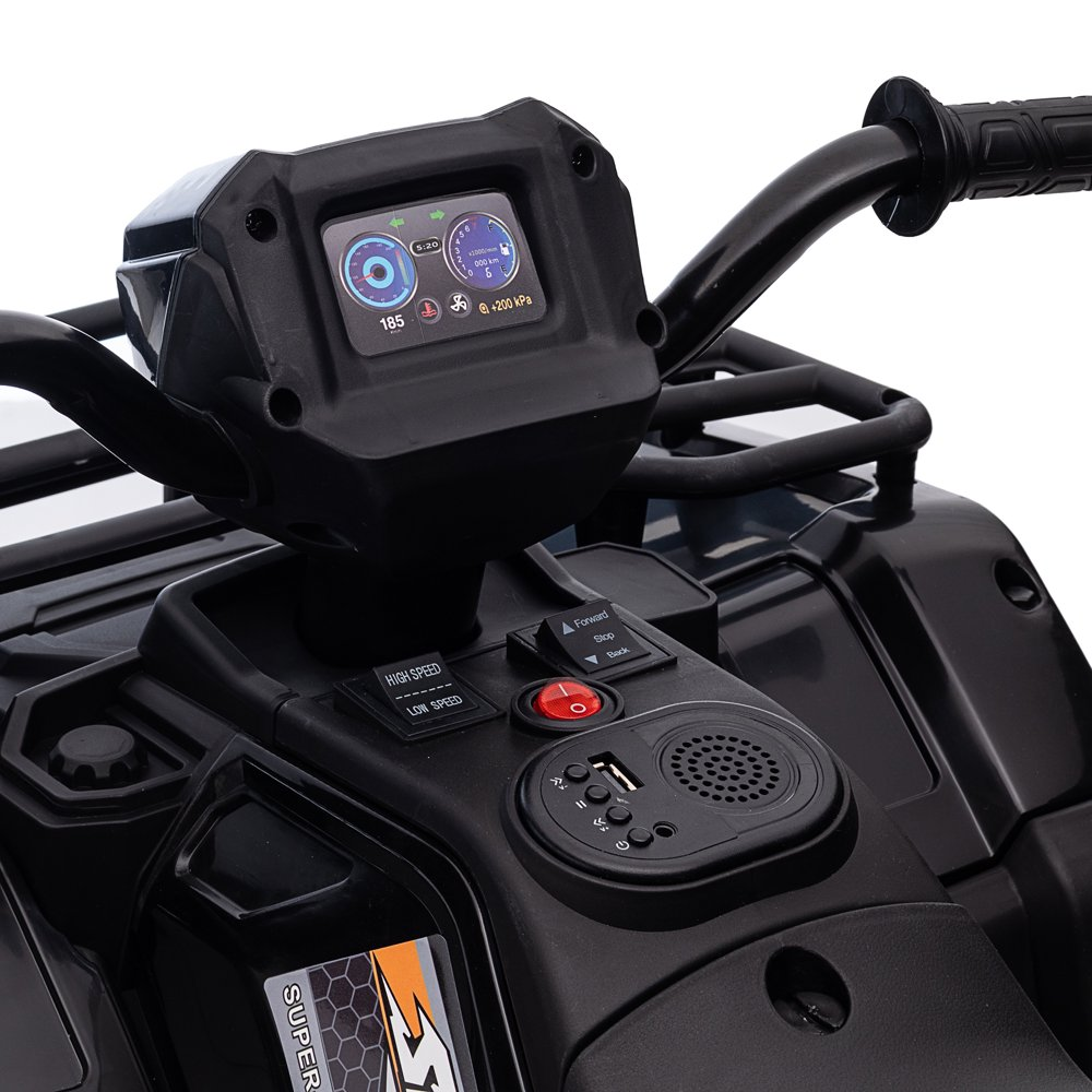 Electric 4-Wheeler ATV Quad for Kids with LED Lights, USB/MP3 Music