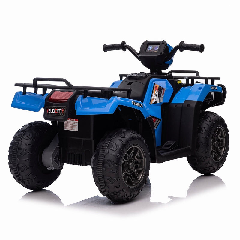 Electric 4-Wheeler Quad for Kids with MP3 Music and LED Lights - 12V ATV Ride On Car Perfect for Gifting