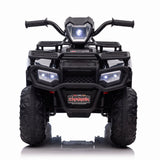 Electric Kids ATV Ride On Car with Music, LED Lights, and USB - Black Quad 4-Wheeler