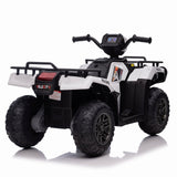 Electric Kids ATV Ride On Car with Music, LED Lights, and USB - Black Quad 4-Wheeler