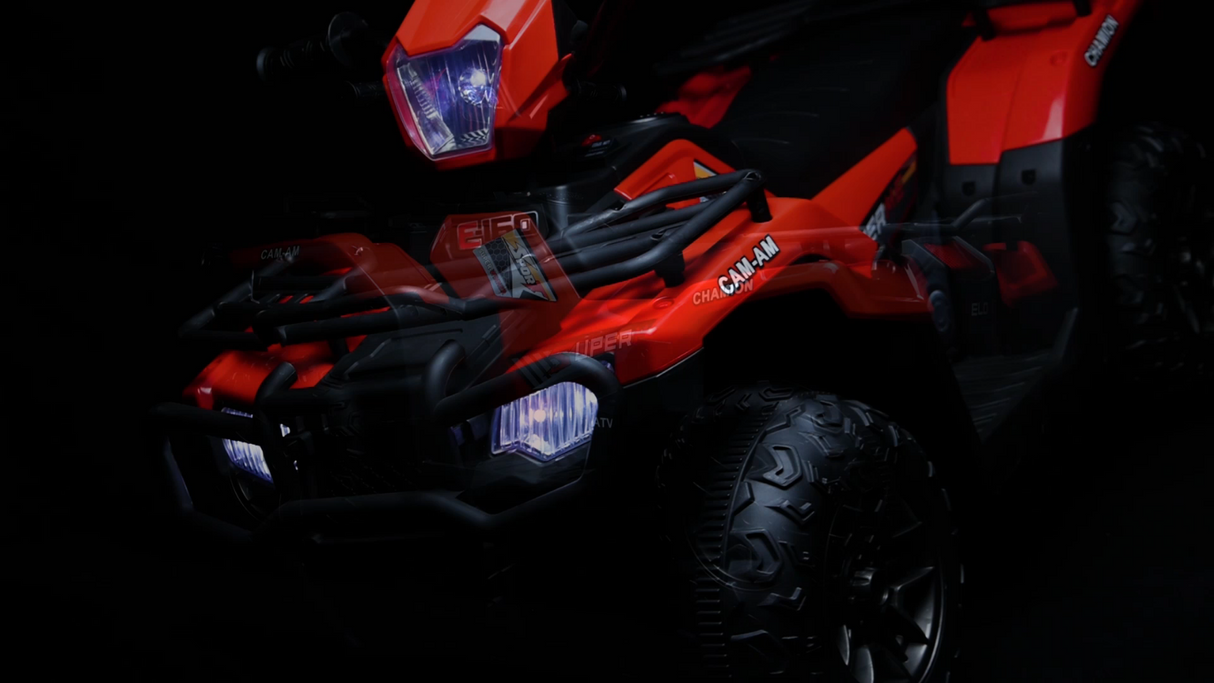 Kids 12V ATV with AUX & USB, Music & LED Lights - Battery-Powered 4 Wheeler