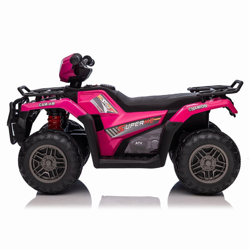 Electric 4-Wheeler Quad for Kids with Music, LED Lights, and AUX Port - 12V Ride On ATV
