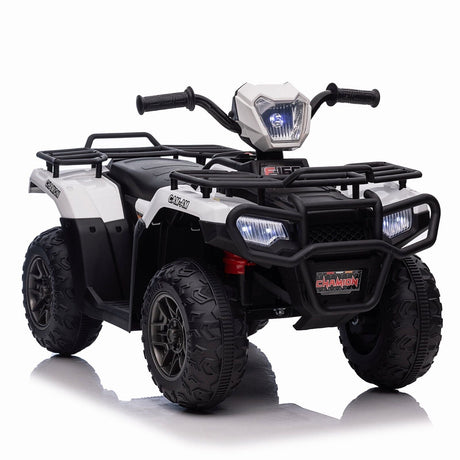 Electric 4-Wheeler Quad for Kids with Music, LED Lights, and AUX Port - 12V Ride On ATV