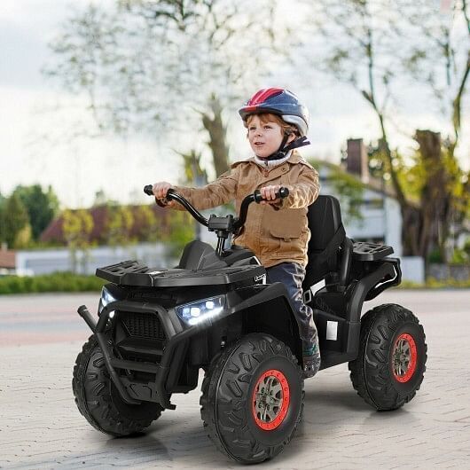 Electric 4-Wheeler ATV Quad for Kids with MP3 and LED Lights in Black