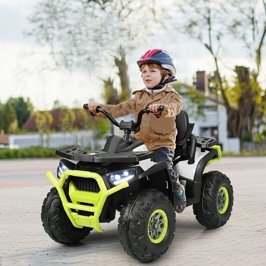 Electric 4-Wheeler ATV Quad for Kids with MP3 and LED Lights in White