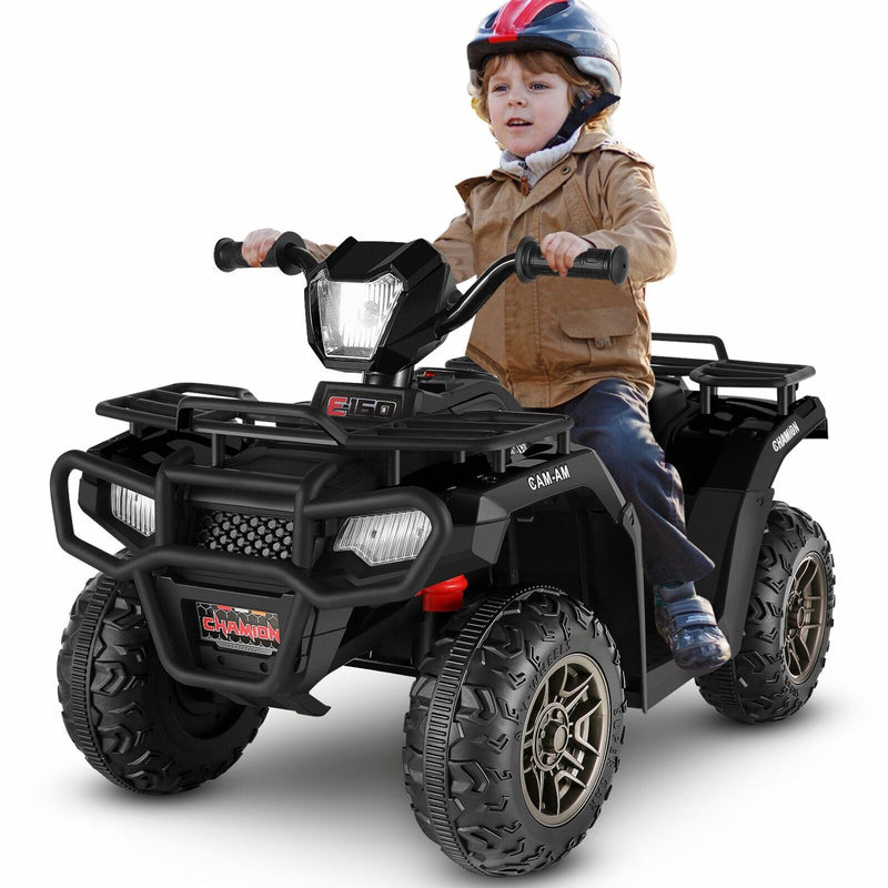 Electric 4-Wheeler ATV Quad Ride-On Car for Kids with LED Lights and MP3 Player - Perfect Gift for Boys and Girls (12V)