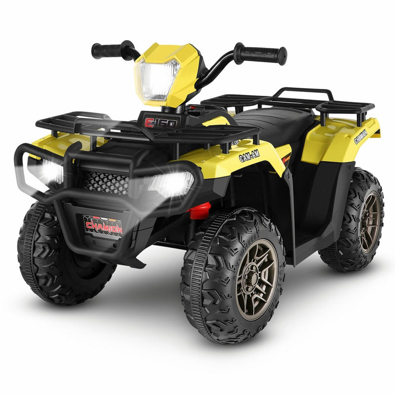 Electric 4-Wheeler ATV Quad Ride-On Car for Kids with LED Lights and MP3 Player - Perfect Gift for Boys and Girls (12V)