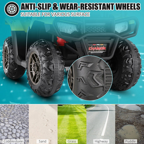 Electric 4-Wheeler ATV Quad Ride-On Car for Kids with LED Lights and MP3 Player - Perfect Gift for Boys and Girls (12V)