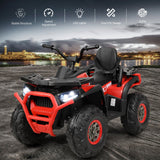 Electric 4-Wheeler ATV Quad Ride On Car for Kids with LED Lights - Red, 12V