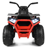 Electric 4-Wheeler ATV Quad Ride On Car for Kids with LED Lights - Red, 12V