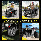 Electric 4-Wheeler Quad Car for Kids with MP3 & USB - 12V Battery Powered