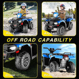 Electric 4-Wheeler Quad Car for Kids with MP3 & USB - 12V Battery Powered