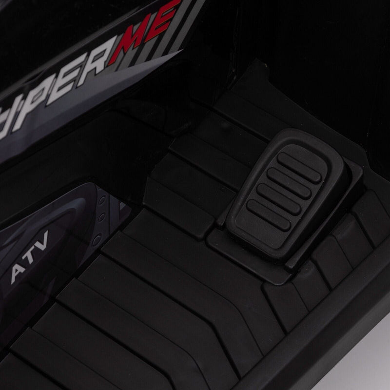 Electric 4-Wheeler Quad for Kids with MP3 & Headlights - 2 Speeds, 12V, Black