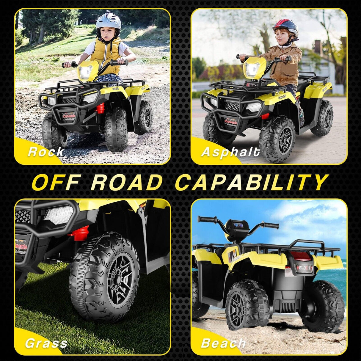 Electric Quad ATV Car for Kids with MP3 Player and 12V Battery - 4-Wheeler Truck with 2*30W Motors