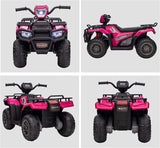 Electric 4-Wheeler Quad for Kids with MP3 and Headlights - 2 Speeds, Pink