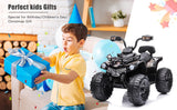 Electric 4-Wheeler Quad for Kids with Music and LED Lights - 12V Black ATV Ride-On