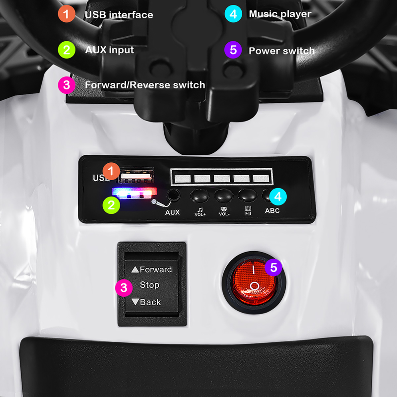 Electric 6V ATV Quad for Kids with Lights - Rechargeable Battery Quadricycle Gift