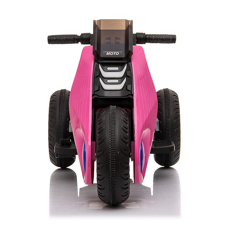 Electric 6V Pink Motorcycle Toy with 3 Big Wheels for Kids