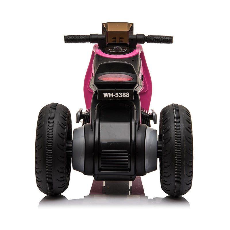 Electric 6V Pink Motorcycle Toy with 3 Big Wheels for Kids