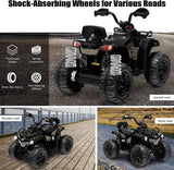 Electric Kids Ride On ATV 4-Wheeler Quad Car Toy with Music and Headlights - 2 Speed Options
