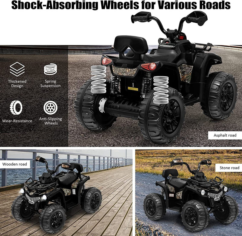 Electric Quad Ride-On Car for Kids with MP3 Player - 12V Battery Powered 4-Wheeler Truck