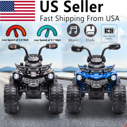Electric ATV 4-Wheeler Quad Car Toy for Kids - 12V, 2 Speeds, MP3, Headlights