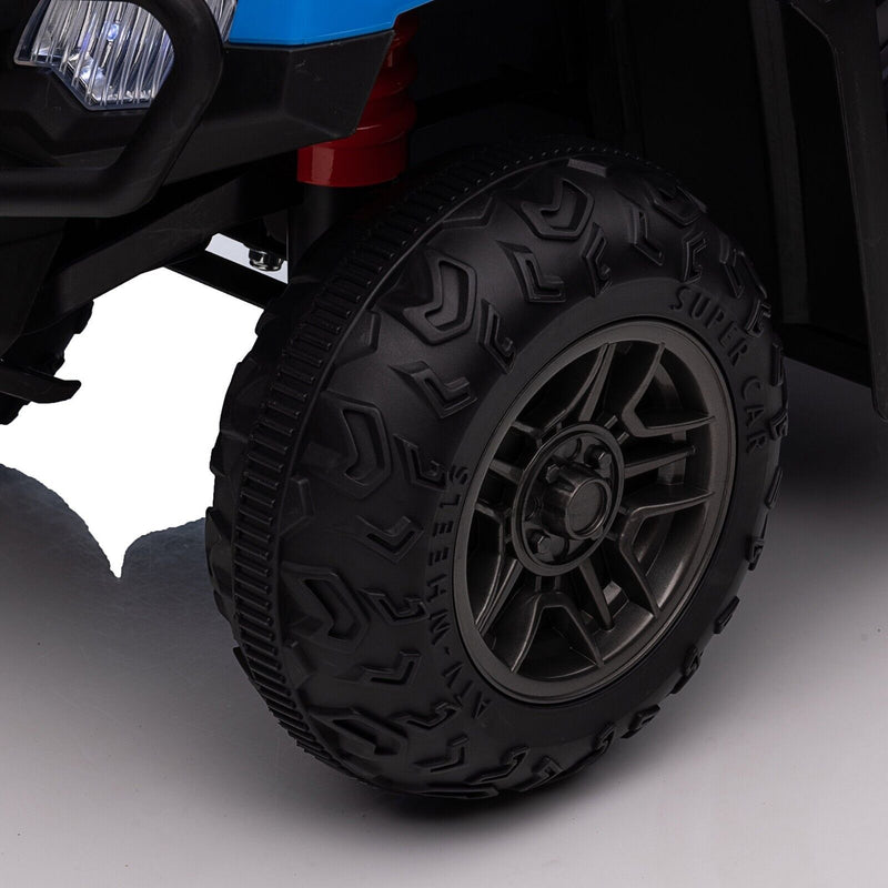 Electric ATV 4-Wheeler Quad Car Toy for Kids with MP3 Player - Blue