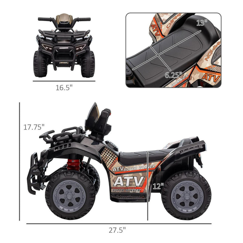 Electric ATV for Kids: 1-Seater Black Ride-On Toy, 6V, 2 MPH, Ages 2-4 Years