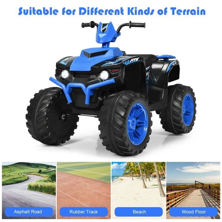 Electric ATV for Kids with LED Lights and Durable Treaded Tires - 12V