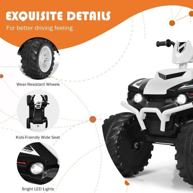 Electric ATV for Kids with LED Lights and Treaded Tires - 12V Ride-On Adventure