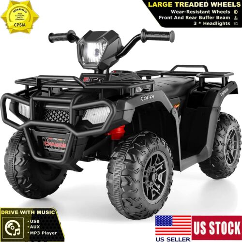 Electric ATV Quad for Kids with 12V Battery, LED Lights, AUX and USB Inputs
