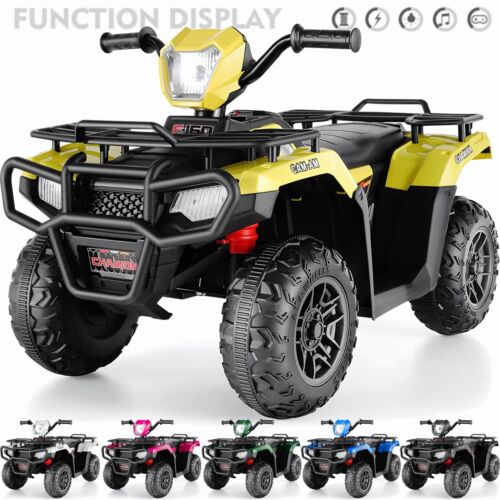 Electric ATV Quad Ride-On Car for Kids with LED Lights and USB/AUX Port