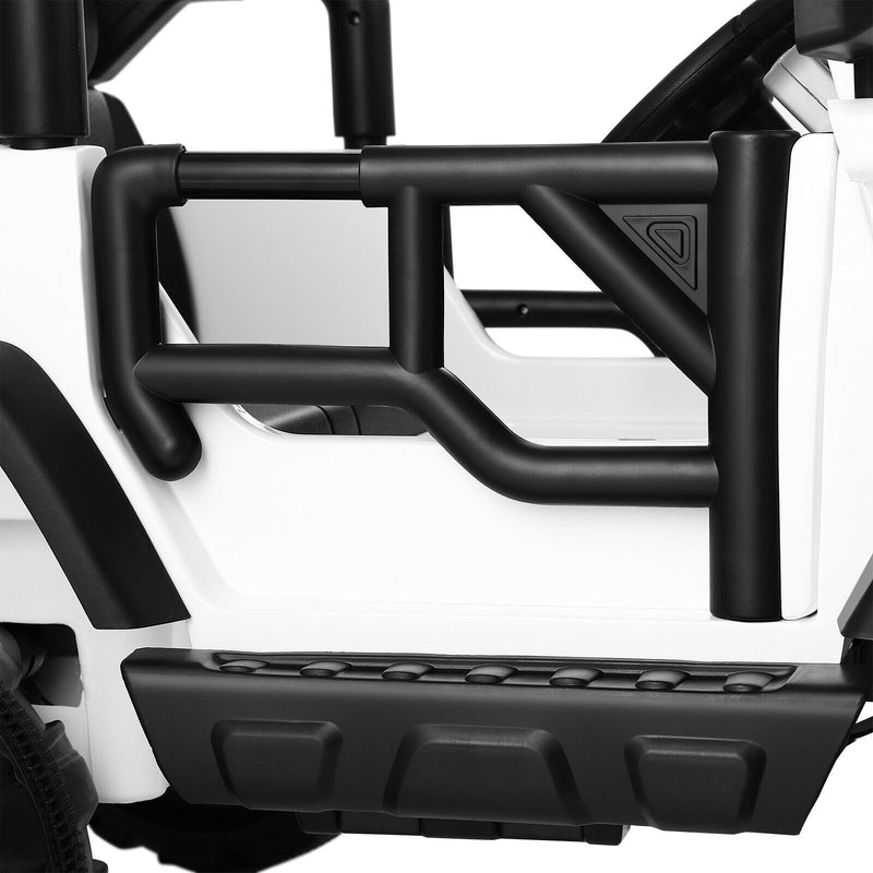 Electric Battery Kids Ride-On Car Truck with LED Lights, MP3 Player, and Remote Control - White