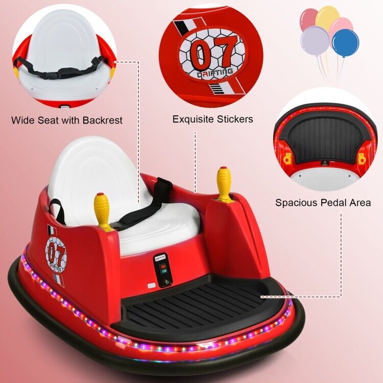 Electric Bumper Car for Kids with Flashing Lights - Perfect Toddler Gift for Playtime