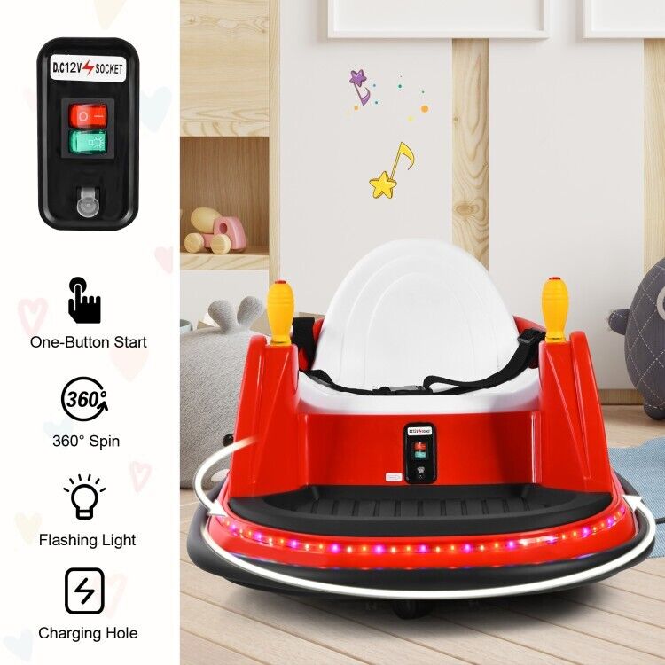 Electric Bumper Car for Kids with Flashing Lights - Perfect Toddler Gift for Playtime