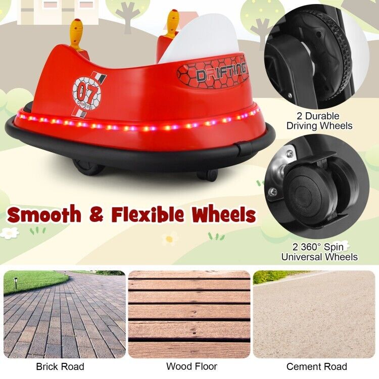 Electric Bumper Car for Kids with Flashing Lights - Perfect Toddler Gift for Playtime