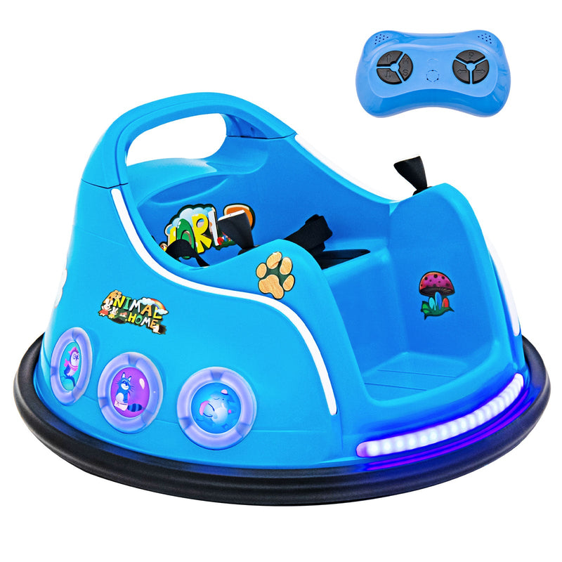 Electric Bumper Car for Kids with Remote Control, LED Lights, and Music