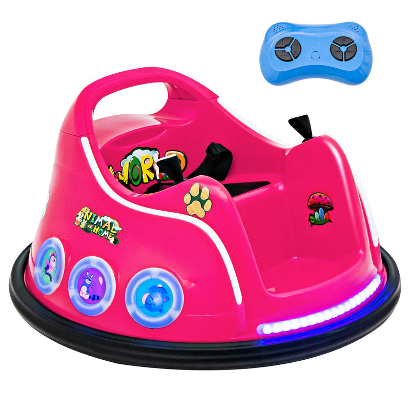 Electric Bumper Car for Kids with Remote Control, LED Lights, and Music