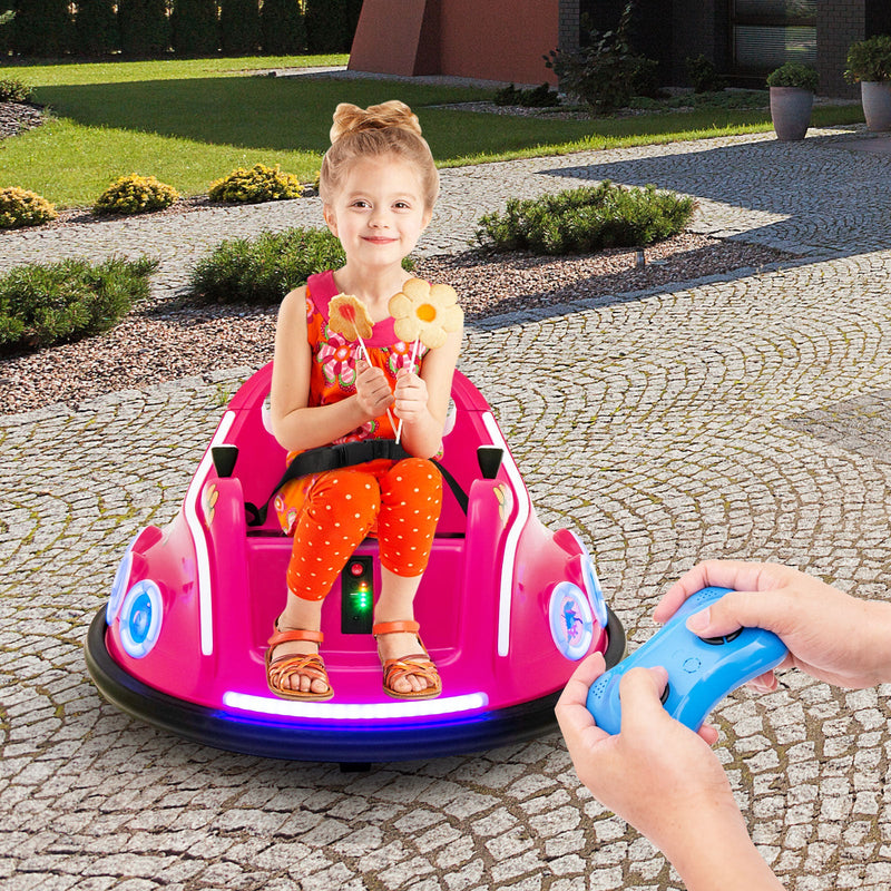Electric Bumper Car for Kids with Remote Control, LED Lights, and Music